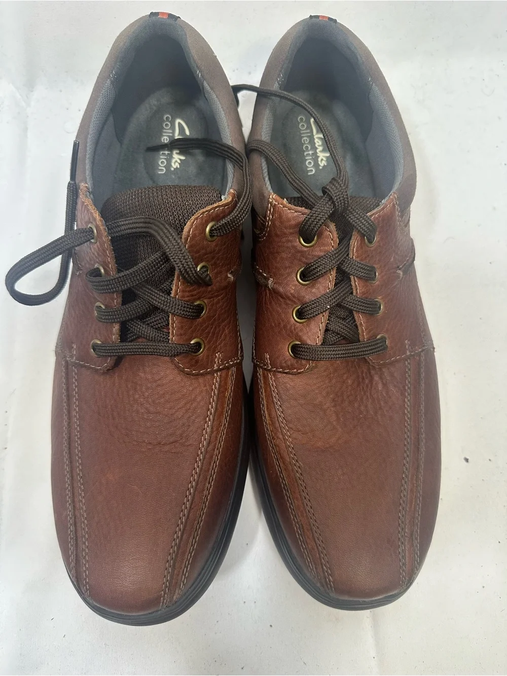 Clarks Collection Brown Leather Comfort Shoes Size 15